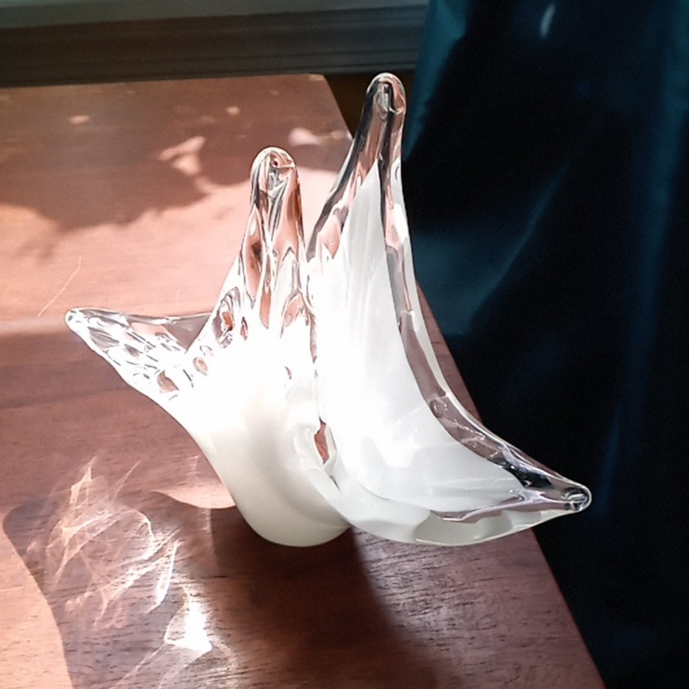 Mery Bomboniere vintage hand blown Italian crystal art glass napkin holder. - Picture 2 of 6